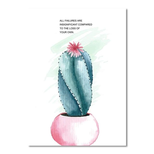 

Скандинавская ручная роспись кактуса в горшке, плакат с принтом, картина на холсте, картина для прохода, настенное искусство для дома, граффити, современное украшение для спальни 21*30cm