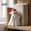 Whimsical Desk Sculpture Christmas Ghost Pen Holder with Santa Hat, Funny Desktop Organizer, Home Office Decor Halloween Tabletop Statue, Holiday for