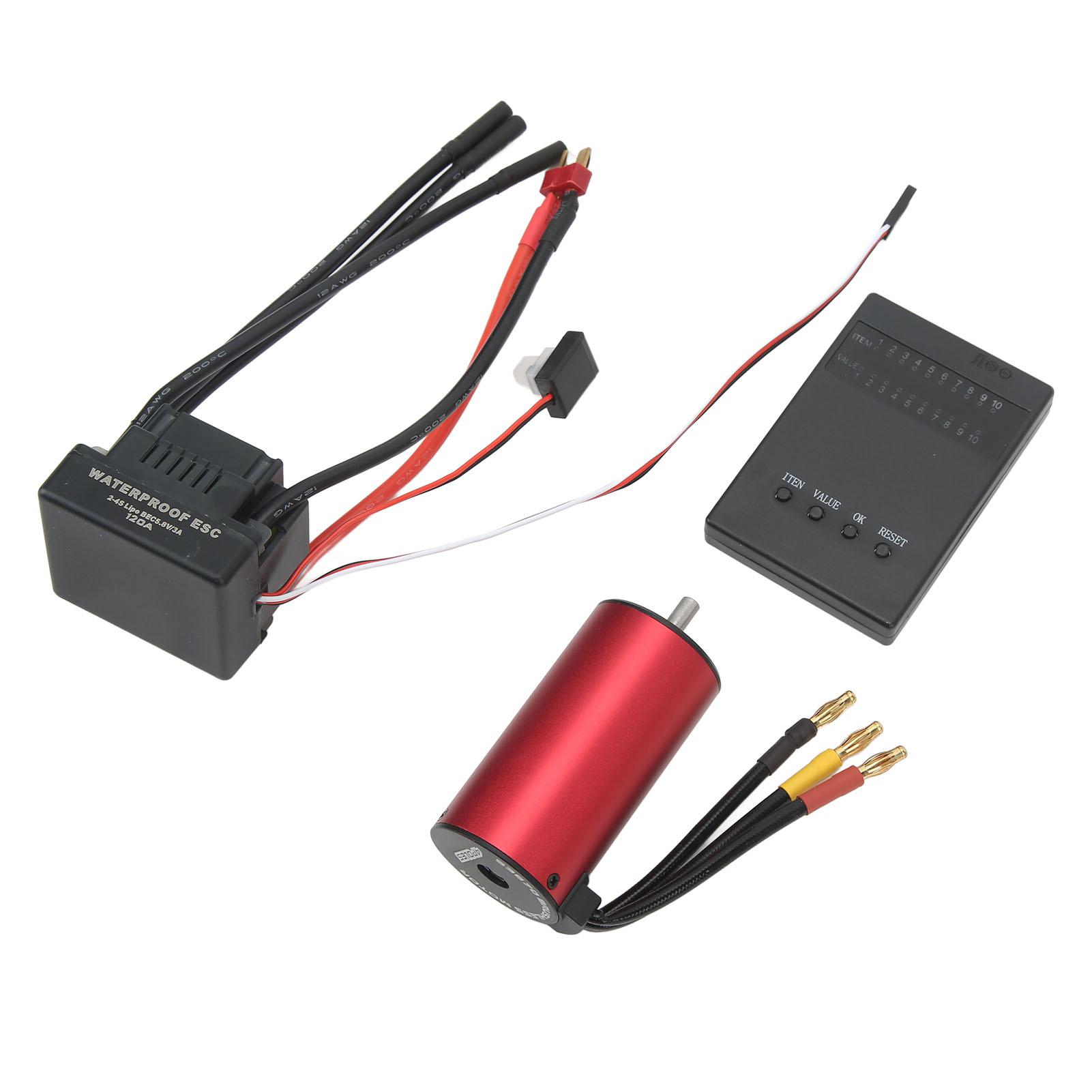 

S3670 2650KV Waterproof Brushless Motor 120A Brushless ESC Programming Card Combo for Traxxas for