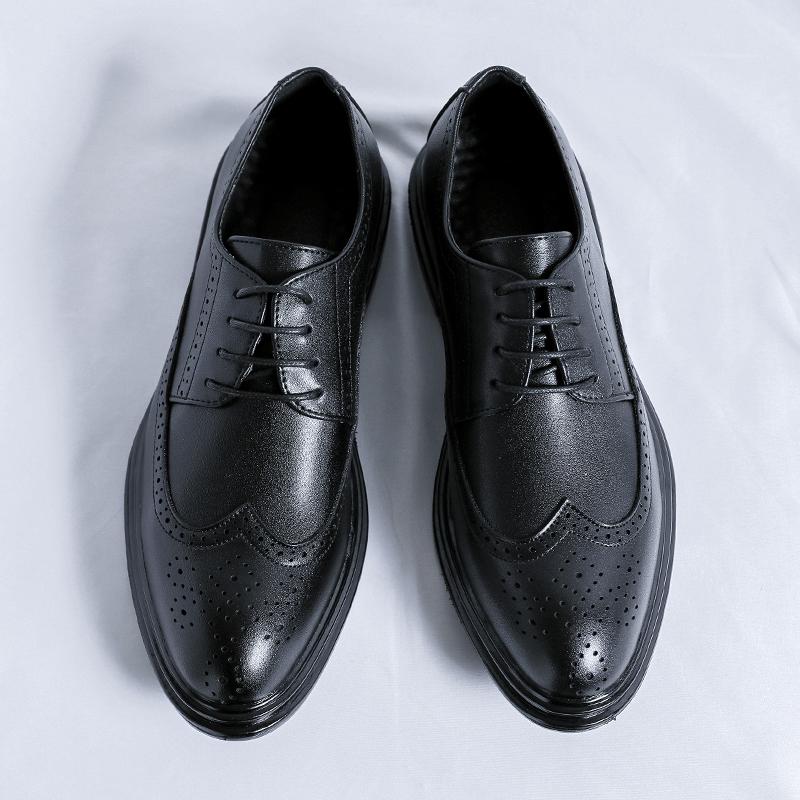 

Модные мужские туфли дерби Модные и трендовые мужские туфли для отдыха, делового стиля одежды, свадебной вечеринки, прогулок на свежем воздухе, большие туфли 46 чёрный