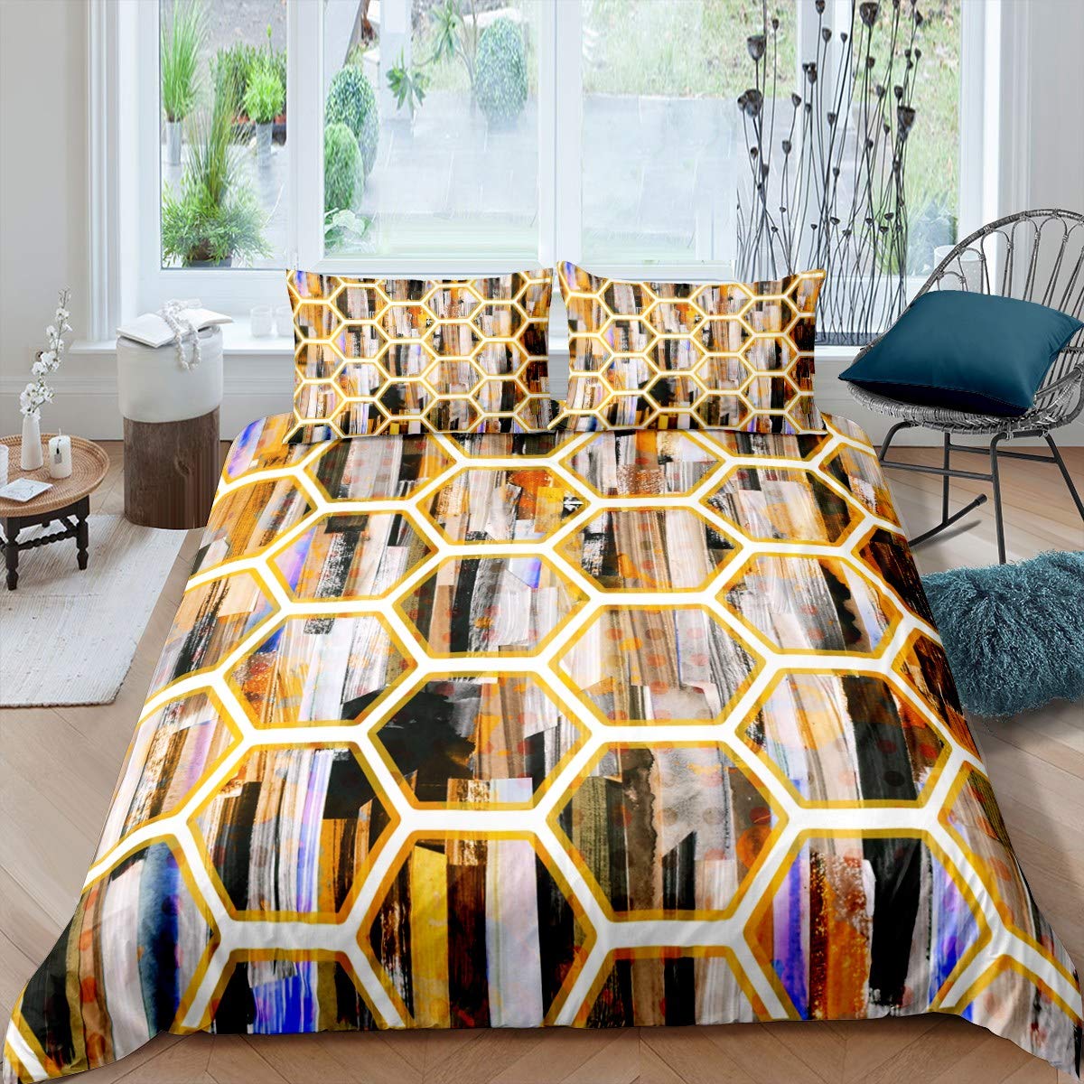 Комплект постельного белья с геометрическим рисунком — фото 20