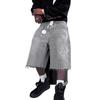 Unisex Vintage Gewaschene Jeansshorts Gerade Lockerer Schnitt Mittlere Leibhöhe 5/7 Länge Baumwollmischung Lässige Hosen Teenager Erwachsene