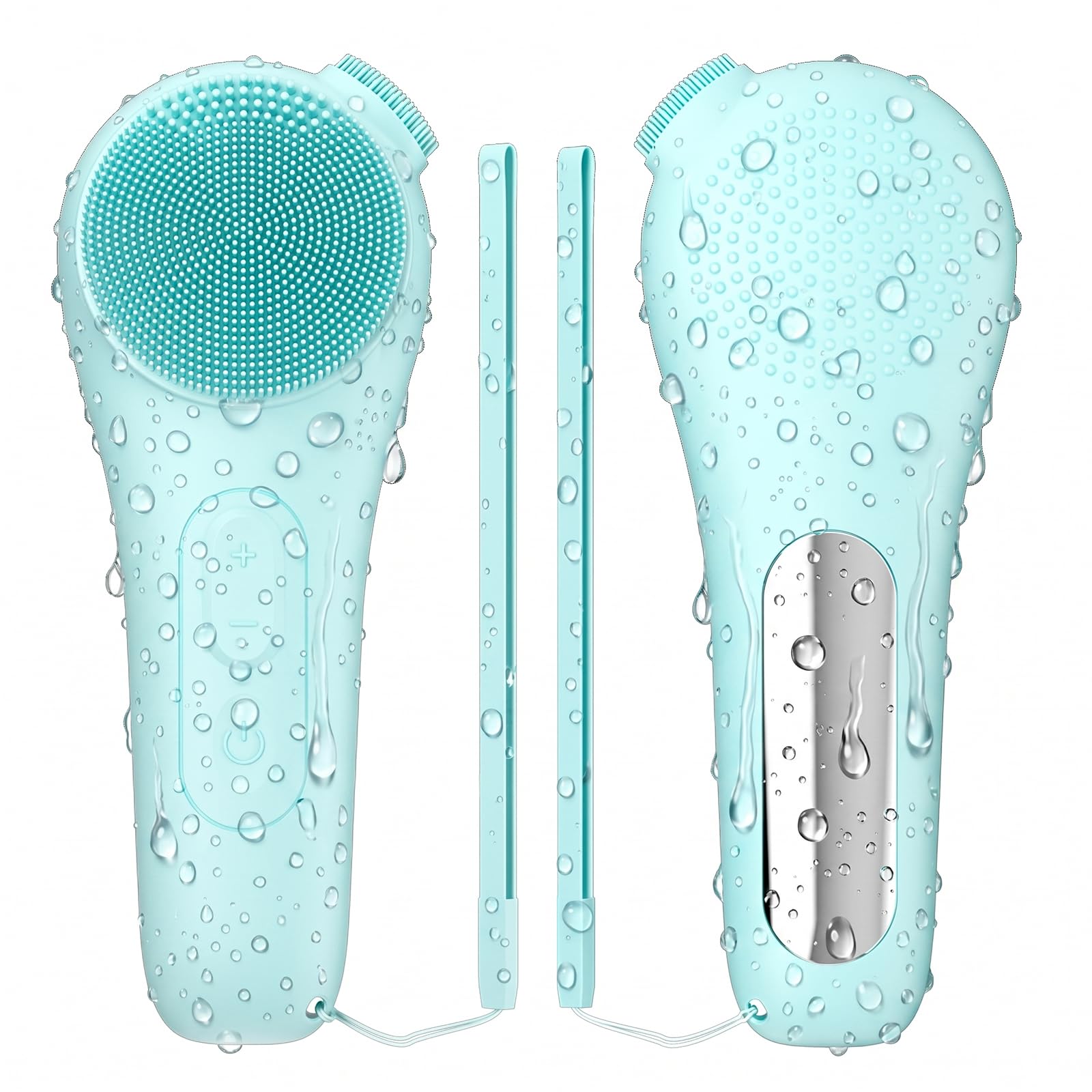 Silicone Facial Cleansing Brush,Rechargeable Face Scrubber,IPX7 Waterproof Electric Face Scrubber with 5 Adjustable Levels for Deep Cleaning синий