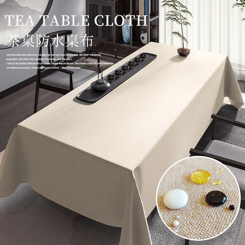 Teezeremonie Baumwolle und Leinen Einfarbig Tee-Tischdecke Wasserdichte Tischdecke Grau Konferenztischdecke Tischläufer
