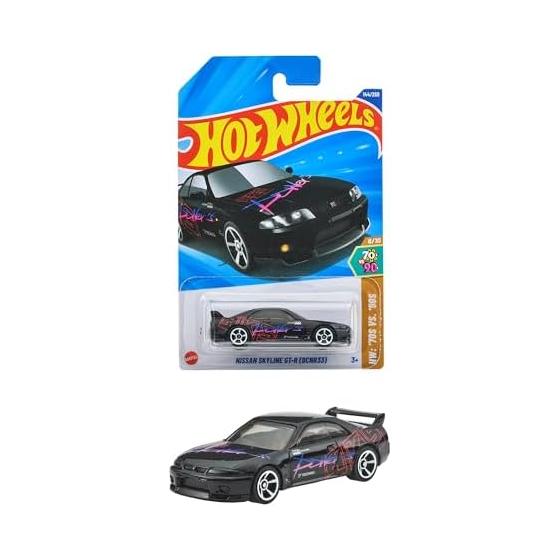 Hot Wheels Базовый автомобиль Nissan Skyline GT-R (BCNR33) Игрушечный автомобиль Мини-машина 3 года и старше Черный JFN69