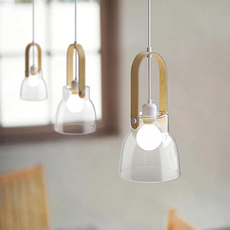 Walnut Glass Pendant Light for Bedside, Salons, Cafes, and Bars