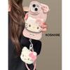 Plush Hello Kitty Lanyard Suitable for Apple 11PRO Mobile Phone Case 11 Cute Three-dimensional Doll 11 Double Bracket 11/11