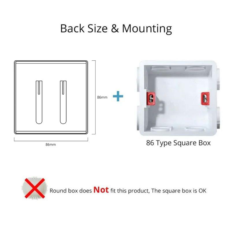 White Wall Lamp Tempered Glass International Switch Self-Reset Led Indicator Light Piano Keys Wall Lamp Panel 1-4gang 1Way 2Way