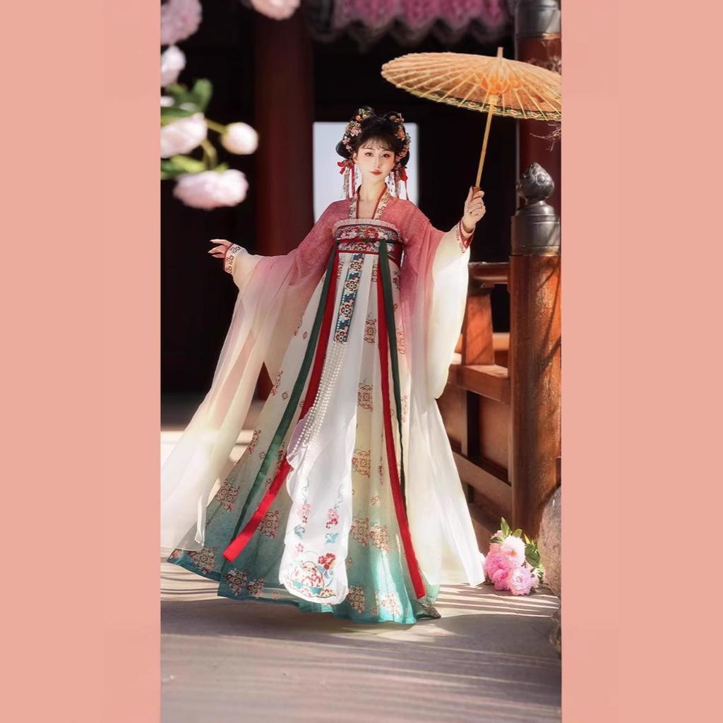 Women's Tang Dynasty Hanfu Set, Exquisite Embroidery Ruqun Skirt & Cardigan, Elegant Fairy Tale Daily Outfit