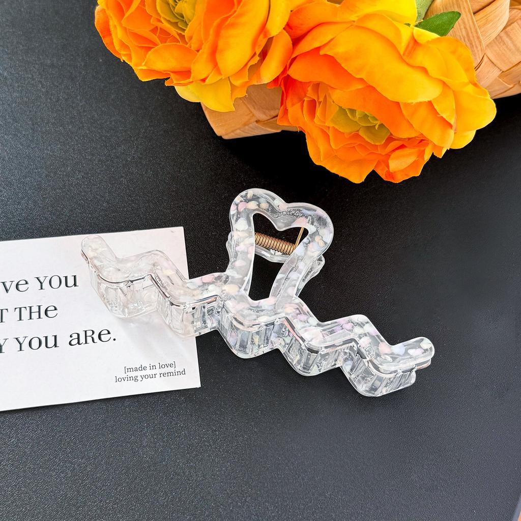 

Модная объемная акриловая заколка-краб для волос в виде волны для женщин. Доступна в нескольких расцветках в горошек. White Polka Dot