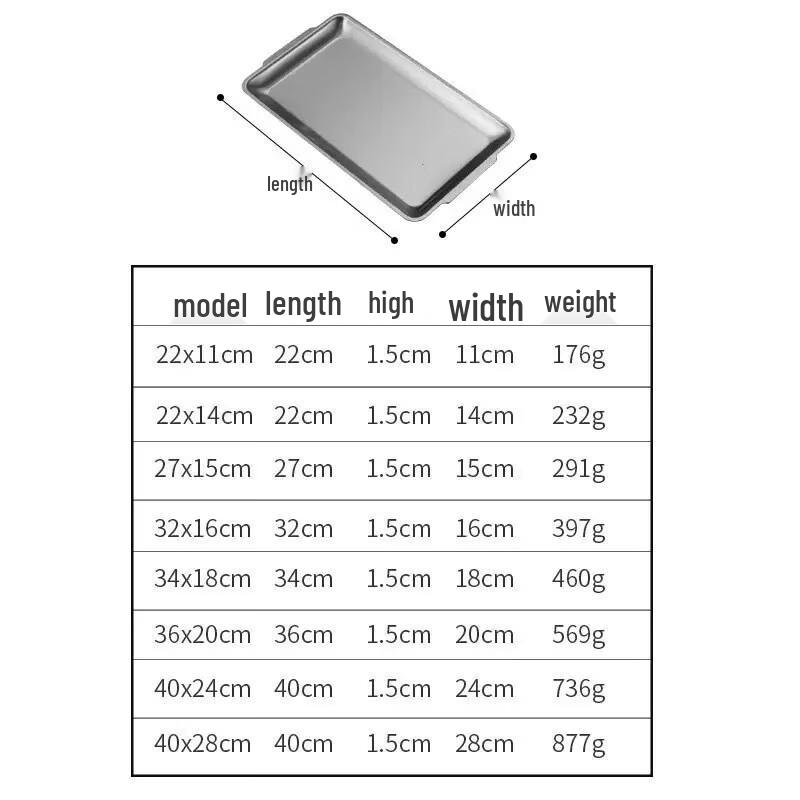 Wutuo Thickened 201 Stainless Steel Rectangular Grill Plate