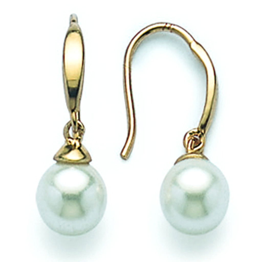 Les Trésors De Lily [C5747] - White Gold 'Perla' Gold Plated Earrings - 6 Mm Pearl