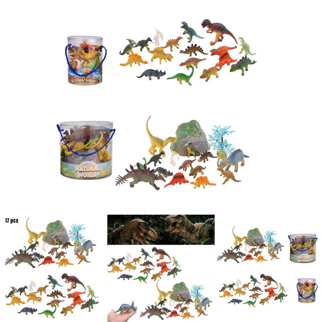 Dinosaur Model Toy Set Jurassic Plastic Tyrannosaurus Rex 17 Pieces Included!