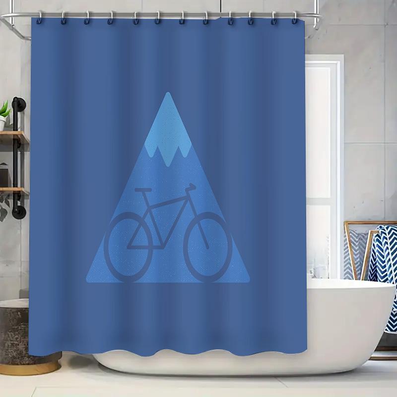 Bicycle Shower Curtain Waterproof Vintage Mountain Bike Cycling Decor Washable Bathroom Fabric Backdrop 90x180cm