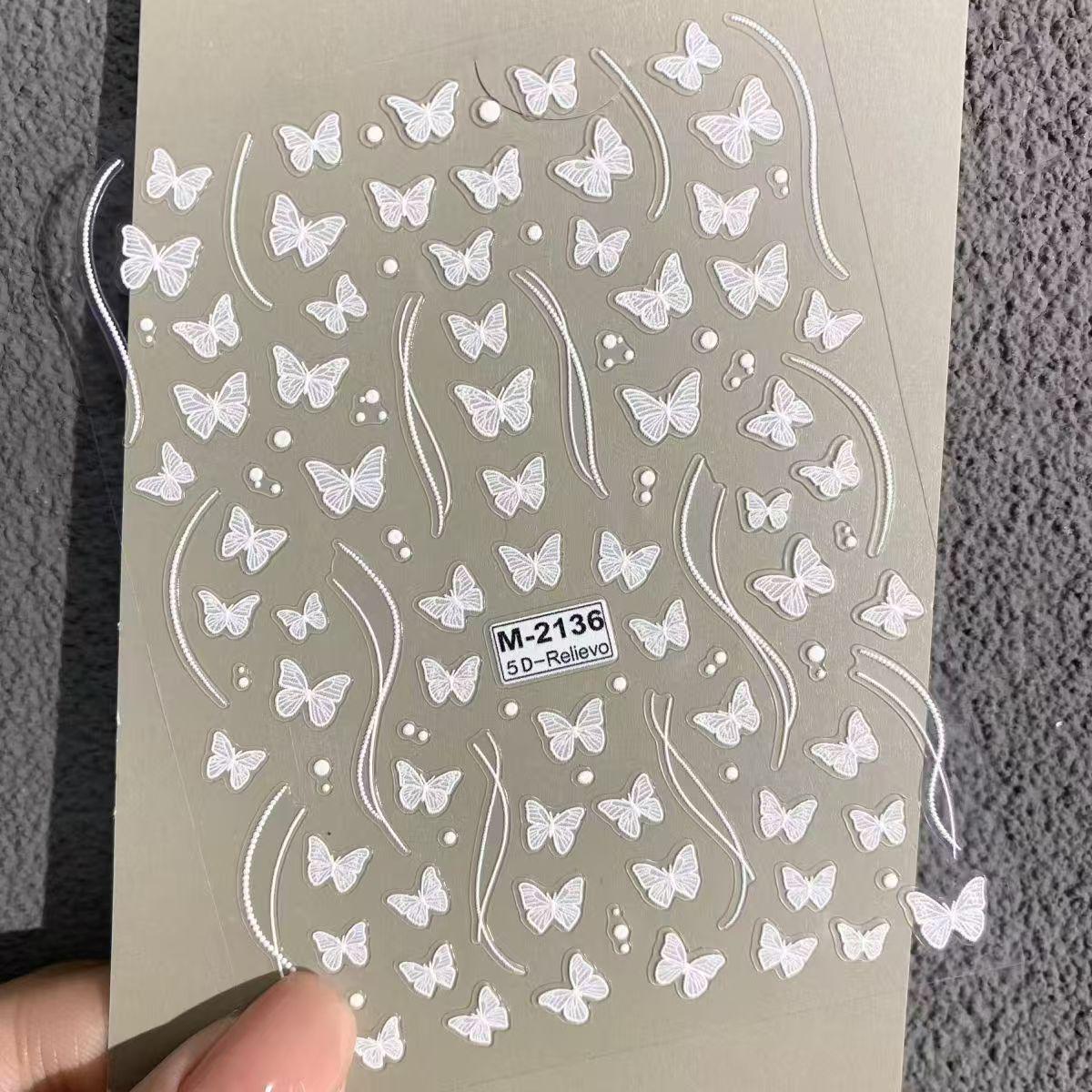 Lively Seashell & Butterfly Nail Art Stickers - Clear, Sweet, and High-Grade