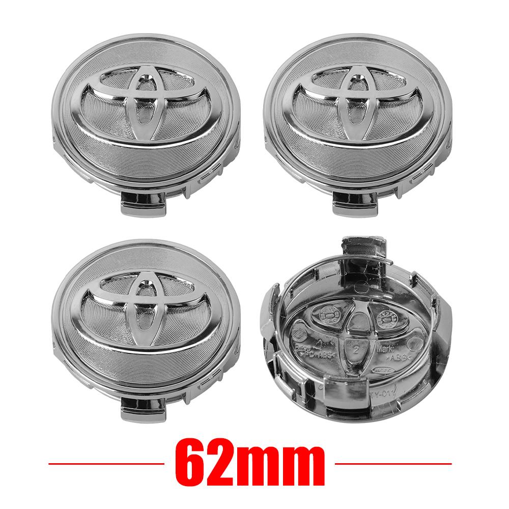 Pokličky kol 56/62 mm Dekorativní znak na střed kola auta Pokličky kol pro Toyota C-hr Rav4 Mirai Hilux Avensis Prius Auris Coro