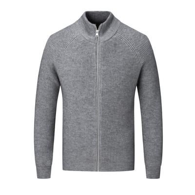 Herren Schlanke Passform Dicker Reißverschluss Strickjacke
