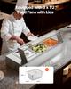 VEVOR Commercial Food Warmer, 1500W Electric Stainless Steel Steam Food Warmer with Glass Cover