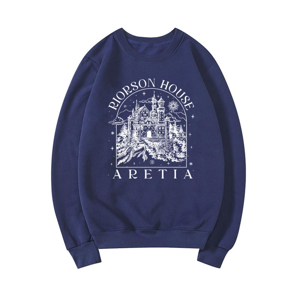 Xaden Riorson Haus Sweatshirt Aretia Iron Flame Hoodie Vintage Unisex Langarm Sweatshirts Retro Lässige Rundhals Pullover
