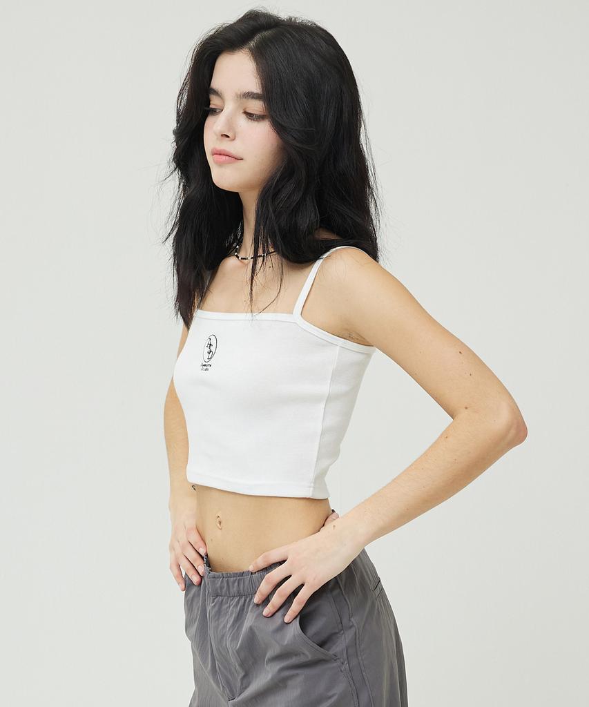 AWESOME STUDIO Crop Top Signature Sleeveless White