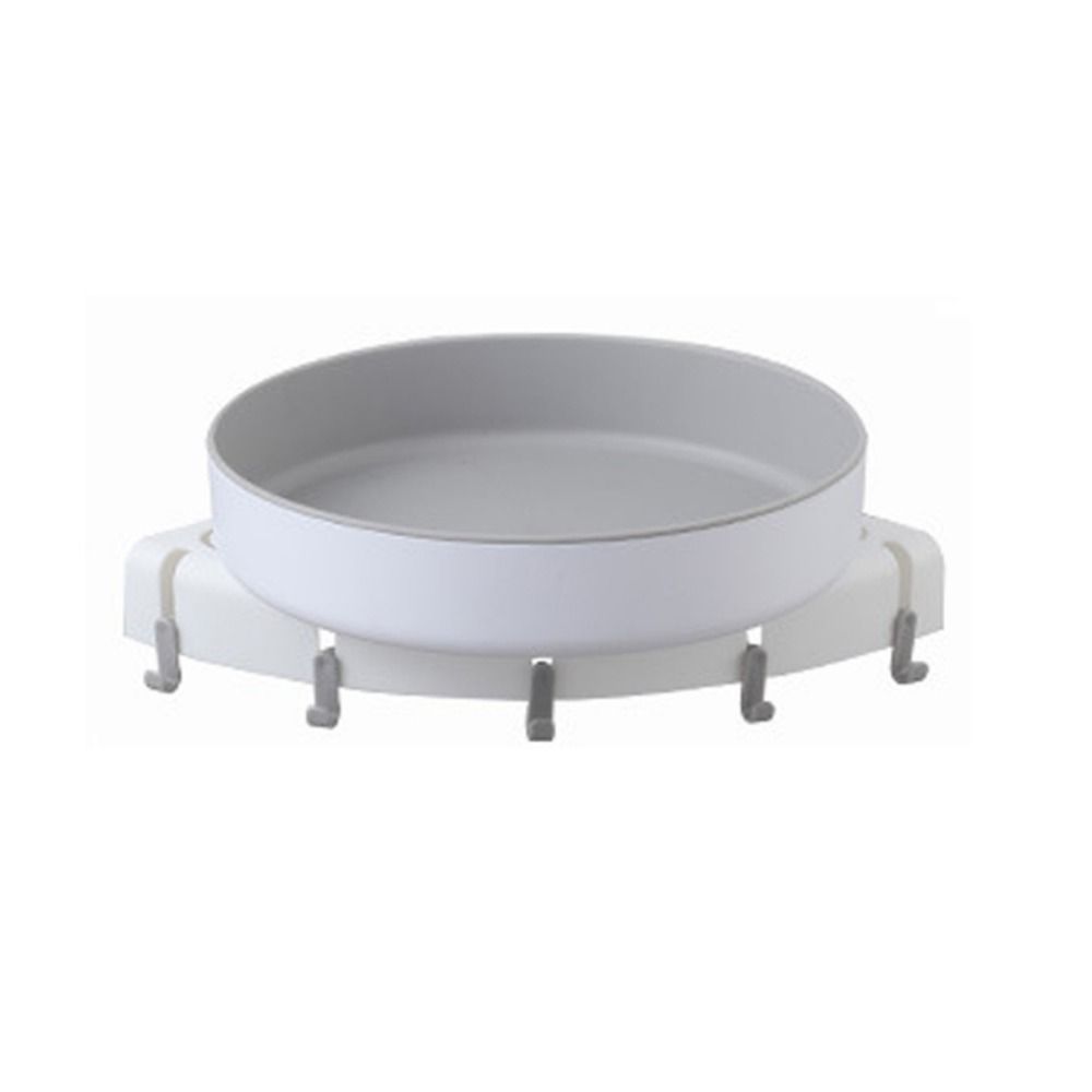 

Пластиковая вращающаяся на 360 градусов полка для душа, настенная с крючками, держатель для шампуня для душа, большая вместимость, стойка для хранения приправ белый