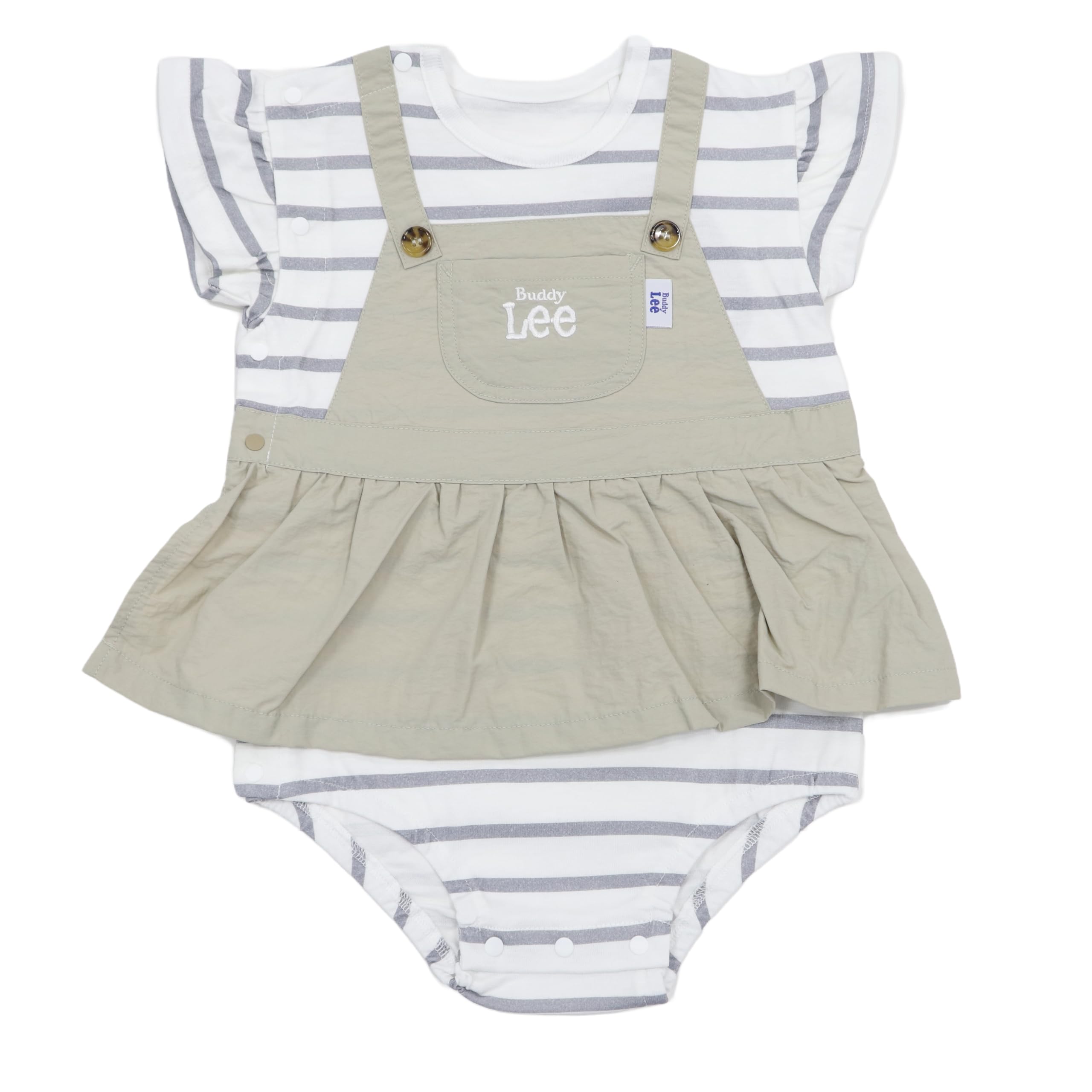 

Buddy Lee Jumper Short Baby Size 215182647 Skirt-Style Coverall, Sleeve, Girl s Clothes, Beige, 70, бежевий