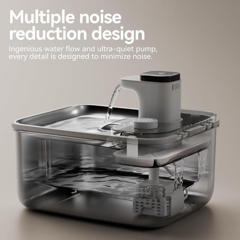 3.5L Stainless Steel Cat Water Fountain Wireless Automatic Metal Dog Water Dispenser Battery Operated Pet Drinking Fountain