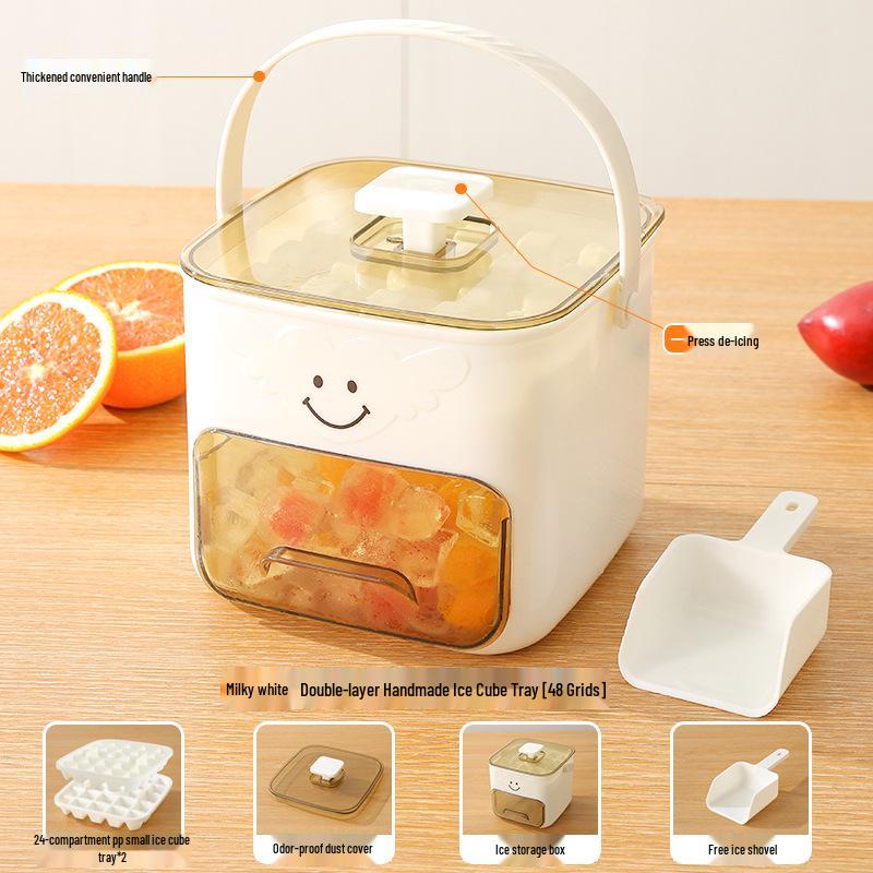 Double Layer Ice Cube Mold: DIY Food-Grade Ice Tray for Home Use Korean Style Candy Ice Tray