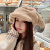 Cute Lop-eared Rabbit Versatile Plush Hat Thickened Warm Big Head Circumference Peaked Hat Autumn and Winter Sweet Fashion Hat Women's