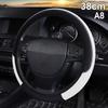 Universal 38cm Anti-slip Leather Car Steering Wheel Cover, Breathable & Durable Steering Wrap for Most Cars