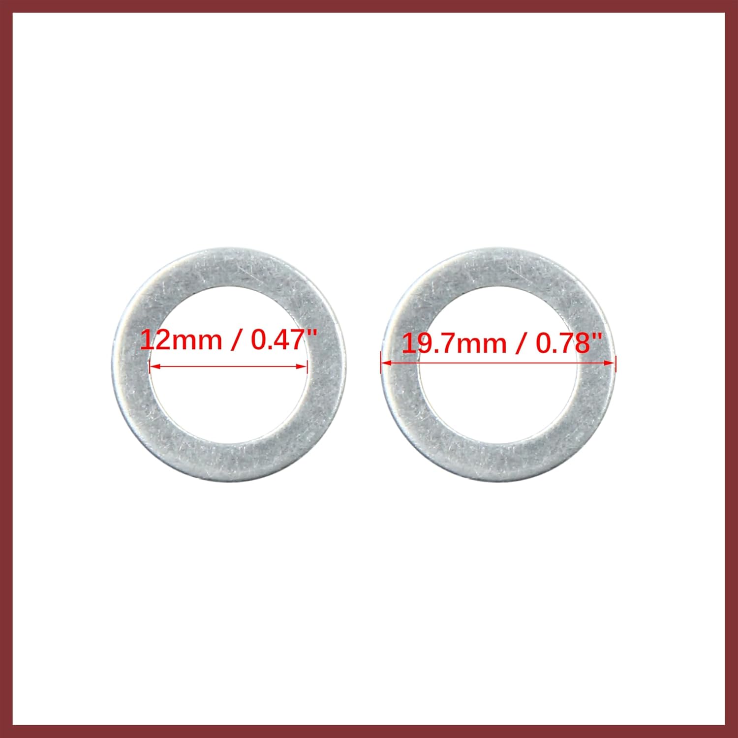 

50pcs Engine Oil Crush Washers Drain Plug Gaskets 12mm ID. 19.7mm OD. for Car Replace Parts