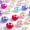 Decoendiy 100Pcs European and Resin Beads, Faux Pearl, Loose Spacer - DIY Bracelets, Necklaces Crafts Supplies (White)