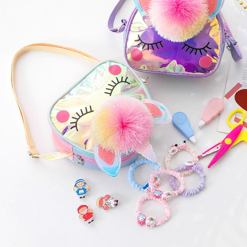 Unicorn Kids' Crossbody Bag - TPU Storage Cartoon Shoulder Travel Bag for Students