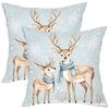 1 Pieces Cute Deer with Snowflakes Printed Pillow Covers Polyester pillowcase, sofa decorative cushion cov Headboard Pillow