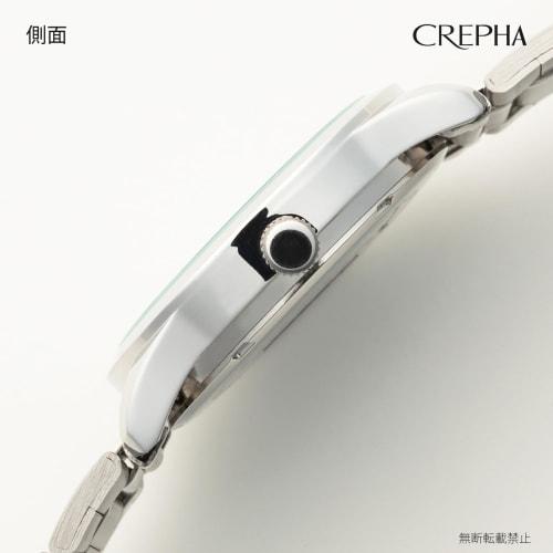 CREPHA Men's Analog Solar Rechargeable Watch with Metal Band, Silver, AV-AM173-WTS