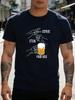 Unisex Navy Tee Gerunisex Rock Paper Beer Hand Gesture Text Print Short Sleeve Loose Casual Street Basic Top For Adult Male Daily Wear