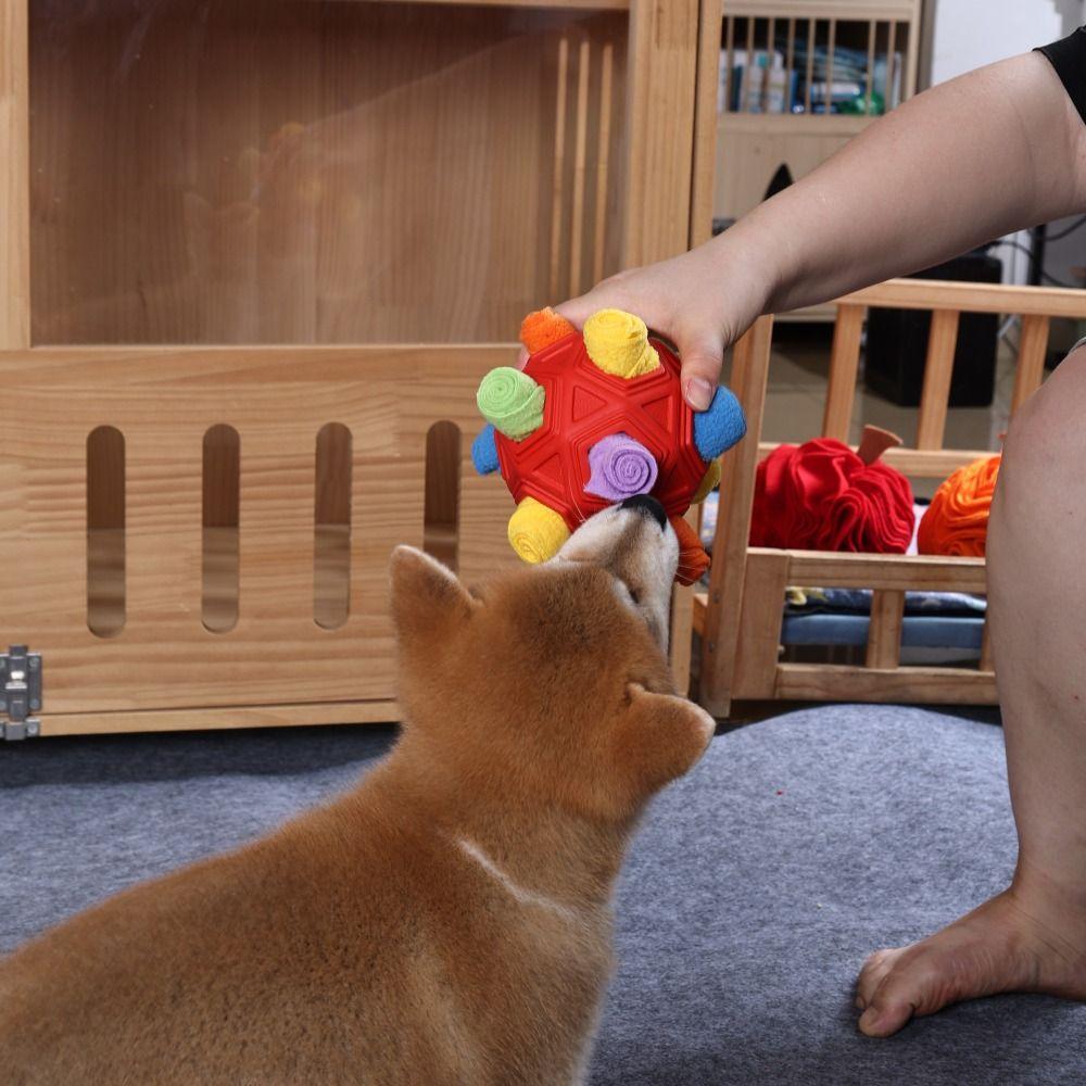 

Easy To Assemble Leakage Toy Ball Rubber Dog Toys Sturdy Snuffle Ball Toy Pets