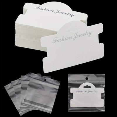 100pcs Bracelet Display Cards with 100pcs Bags, Packaging Cards for Earrings Bracelet Necklace Showing for Jewelry