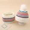 Winter Children's Plush Thick Colored Striped Woolen Hat, Scarf Gloves, Three Piece Set, Outdoor Cold Proof and Warm Hat