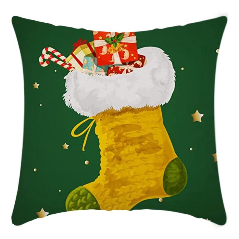 New Christmas Santa Claus Pillowcase Home Sofa Cushion Car Cushion Cartoon Christmas Pillowcase