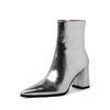 New Style High Heels Women Ankle Boots Sexy Pointed Toe Leather Shoes Trend Luxury Snow Boots Pumps Elegant Boots Zapatos Mujer