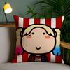 Cute Cartoon Couple Cushion Cover Soft Short Plush Double-Sided Printing Home Decor Machine Washable Pillow Case Gift