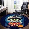 1pc Halloween Cat Office Round Area Rug, Indoor Mat Suitable For Office, Under Office Chairs Bedroom Living Room Home Decor, Room Deco