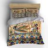 Ancient Egyptian Mural Scene Bedding Set for Kids Luxury Gift 3pcs Digital Print Comforter Set Soft Comfortable Breathable