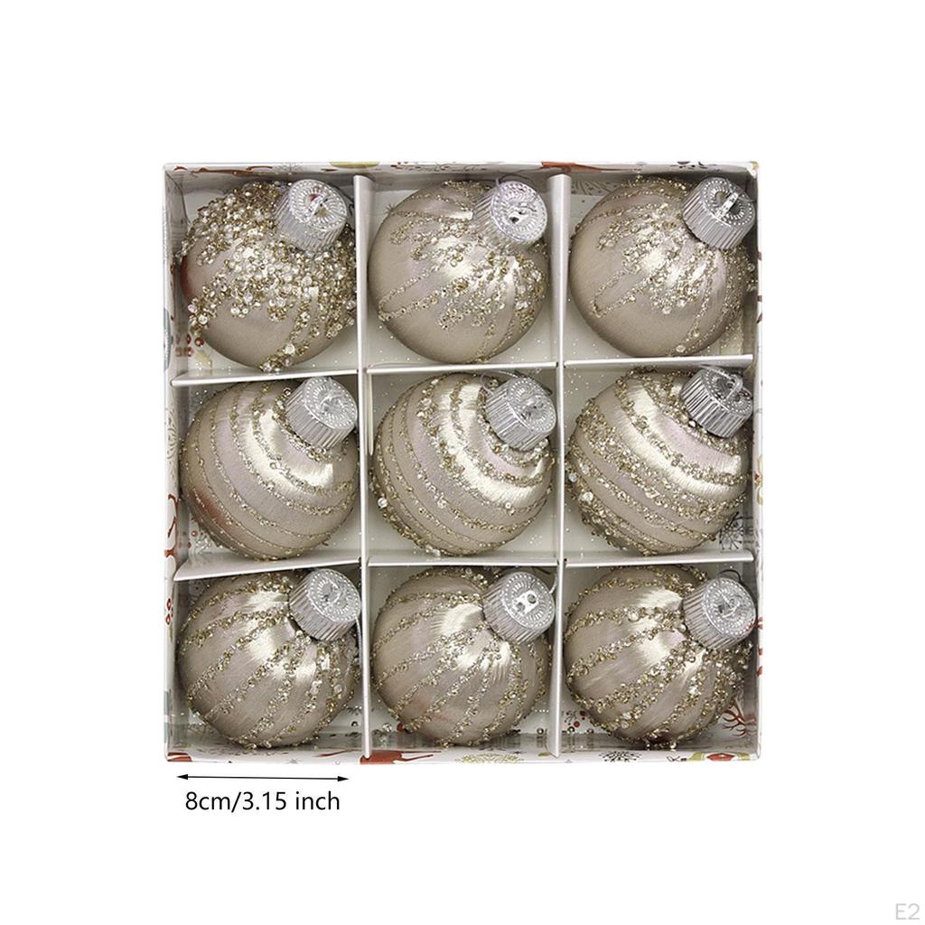 9 Pieces Christmas Ball Decorations Home Decor Pendants Xmas Tree Hanging Ornaments for Festival