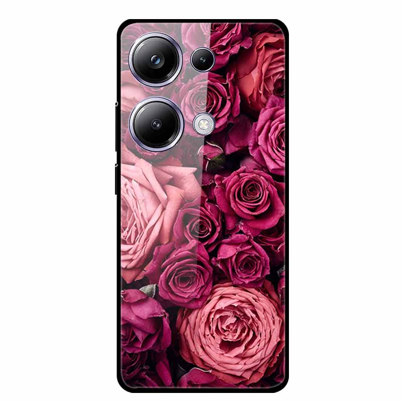 

Glass Back Cover For Poco M6 Pro 4G Case M 6 M6Pro Hard Tempered Glass Case For Xiaomi Redmi Note 13 Pro Phone Case Soft Bumper Poco M6 Pro 4G