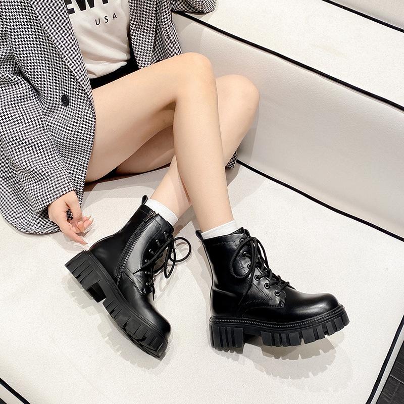 Augustine Martin Boots Women's Autumn 2025 New Thick-soled Round Head Casual Retro Korean Sweet Cool Medium Boots