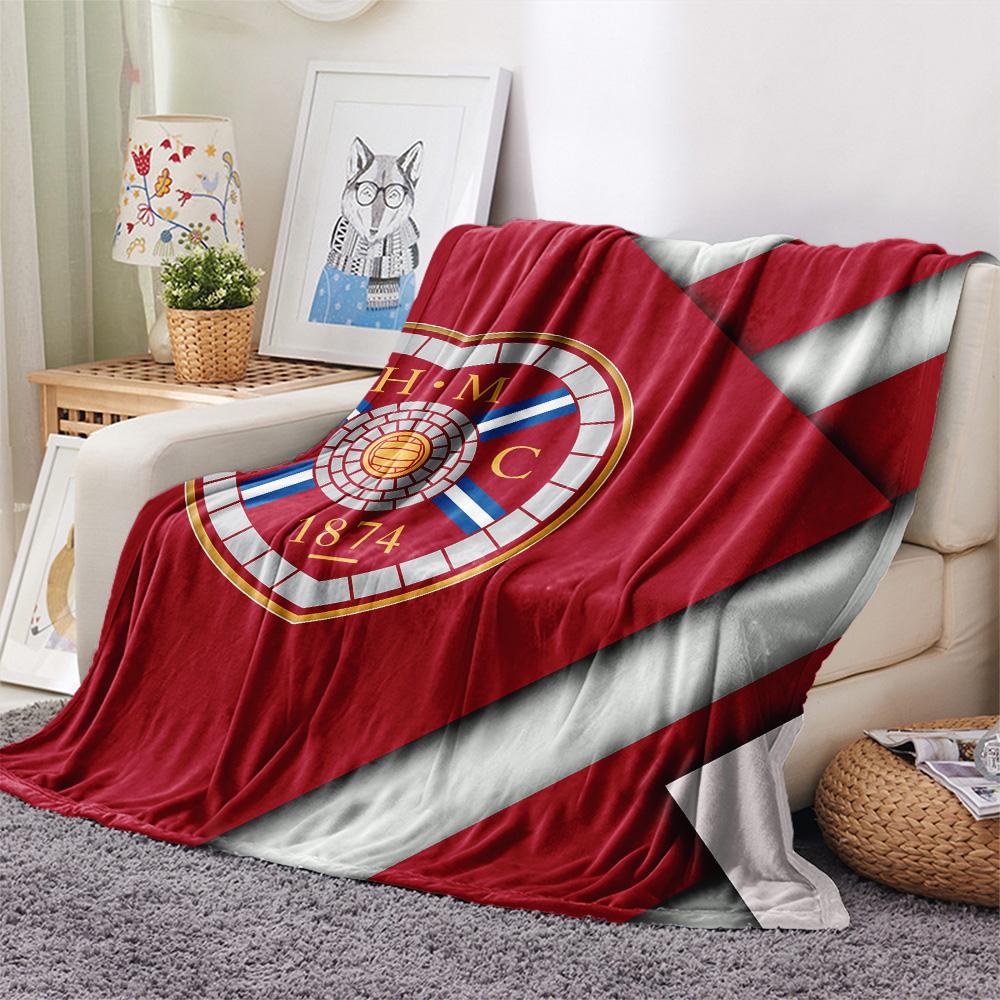 Hartes Football Club Print Flannel Blanket, High quality Comfortable for All Seasons, Home Decor, Warmth and Comfort