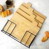 Set of 4 cutting board serving kitchen bamboo wooden + stand
