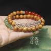 Sandalwood 8mm Double Wrap Bracelet Chinese Style Colorful Beads Fashion Jewelry Gift